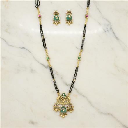Antique Classic Mangalsutra With Matte Gold Plating