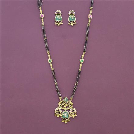 Antique Classic Mangalsutra With Matte Gold Plating