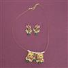 Antique Moti Pendant Set With Matte Gold Plating