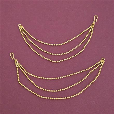 Antique Plain Gold Ear Chain With Gold Plating