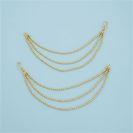 Antique Plain Gold Ear Chain With Gold Plating