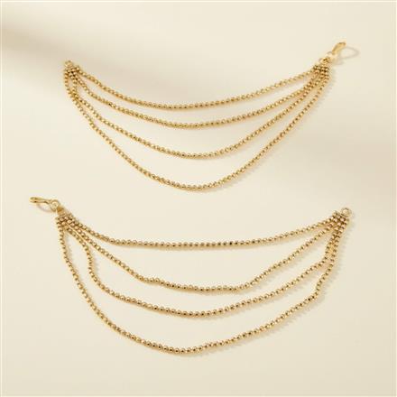 Antique Plain Gold Ear Chain With Gold Plating