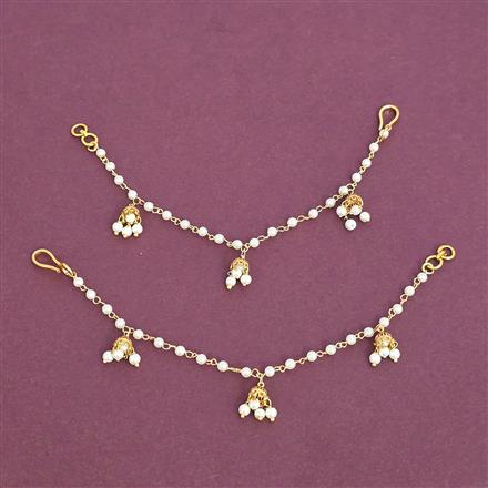 Antique Moti Ear Chain With Gold Plating