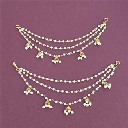 Antique Moti Ear Chain With Gold Plating