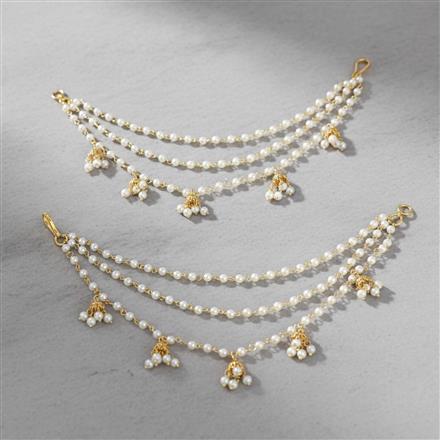 Antique Moti Ear Chain With Gold Plating