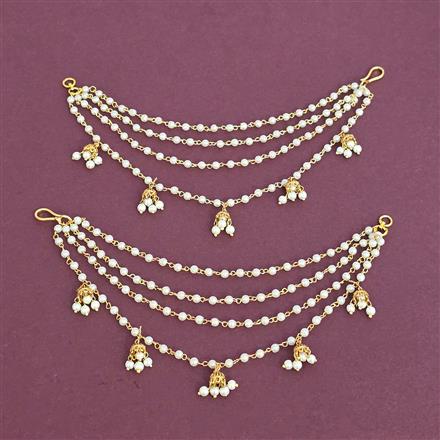 Antique Moti Ear Chain With Gold Plating