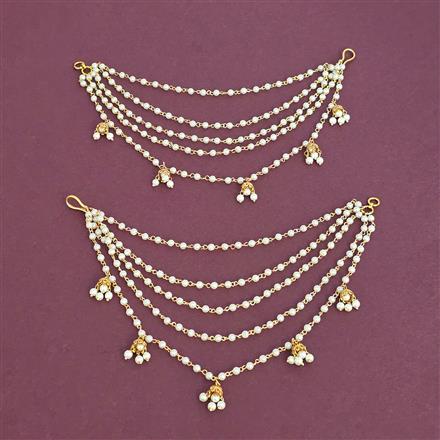 Antique Moti Ear Chain With Gold Plating