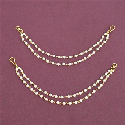 Antique Moti Ear Chain With Gold Plating
