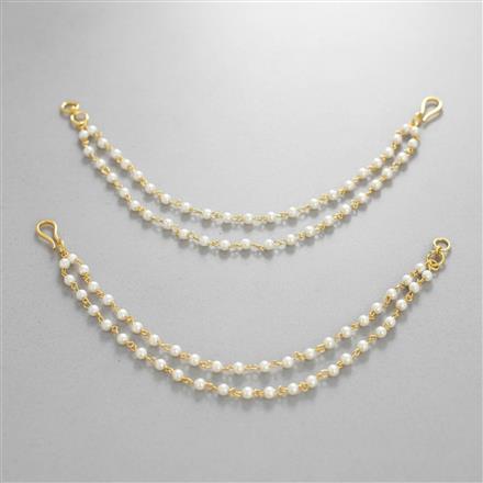 Antique Moti Ear Chain With Gold Plating