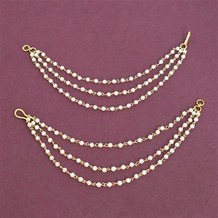 Antique Moti Ear Chain With Gold Plating