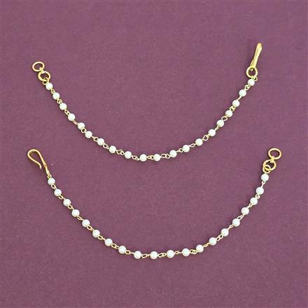 Antique Moti Ear Chain With Gold Plating