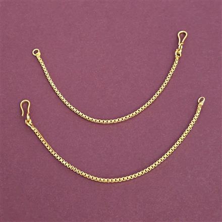 Antique Plain Gold Ear Chain With Gold Plating
