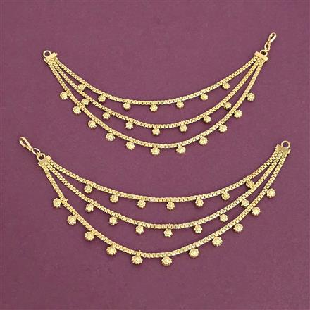 Antique Plain Gold Ear Chain With Gold Plating