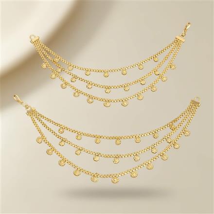 Antique Plain Gold Ear Chain With Gold Plating