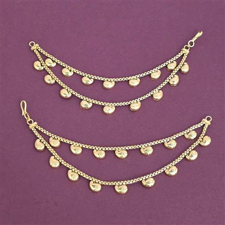 Antique Plain Gold Ear Chain With Gold Plating