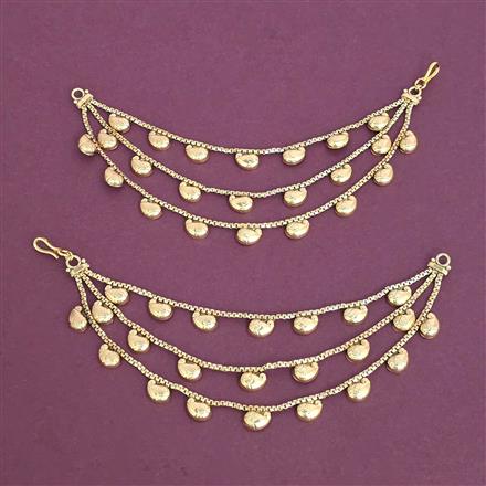 Antique Plain Gold Ear Chain With Gold Plating
