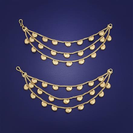Antique Plain Gold Ear Chain With Gold Plating