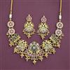 Antique Moti Necklace Set With Matte Gold Plating