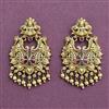 Antique Temple Earring With Matte Gold Plating