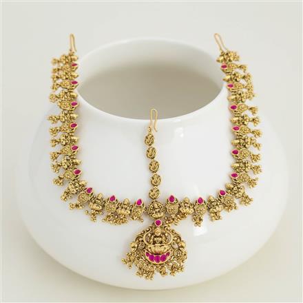 Antique Temple Damini With Matte Gold Plating