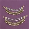 Antique Moti Ear Chain With Matte Gold Plating