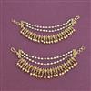 Antique Moti Ear Chain With Matte Gold Plating