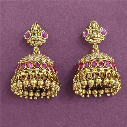 Antique Jhumki With Matte Gold Plating