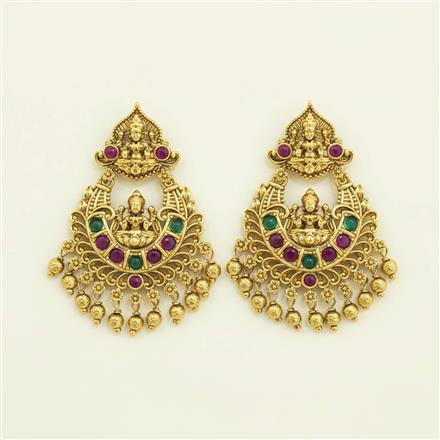 Antique South Indian Earring With Matte Gold Plating