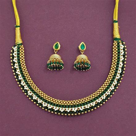 Antique Thushi Necklace Set With Gold Plating