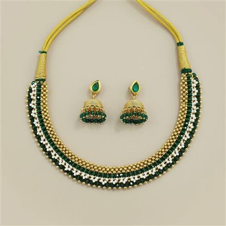 Antique Thushi Necklace Set With Gold Plating