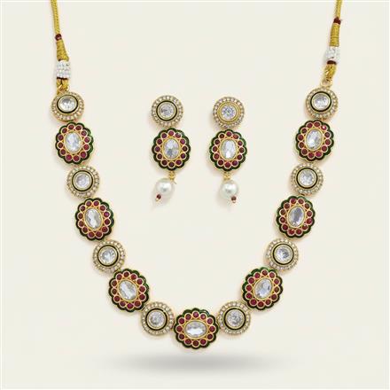 Antique Meenakari Necklace Set With Gold Plating
