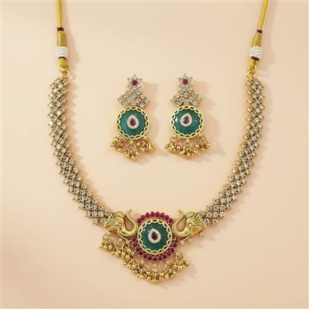 Antique Classic Necklace Set With Gold Plating