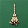 Antique Moti Tikka With Matte Gold Plating