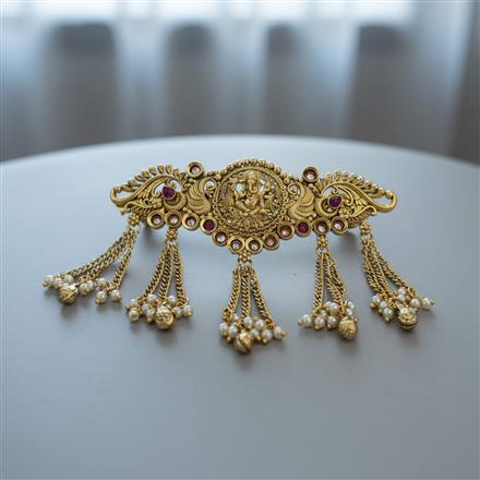 Antique Temple Hair Clip With Gold Plating