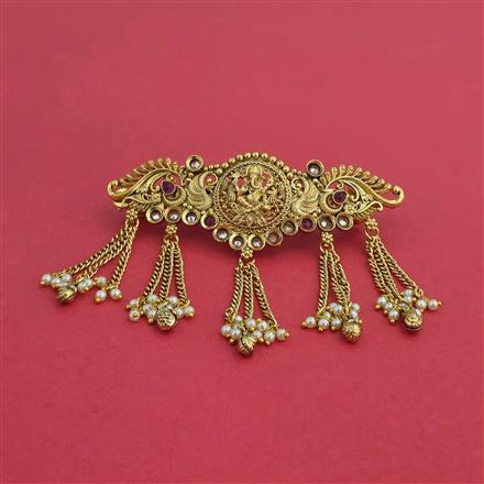 Antique Temple Hair Clip With Gold Plating