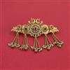 Antique Moti Hair Clip With Gold Plating
