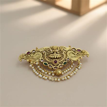 Antique Temple Hair Clip With Gold Plating
