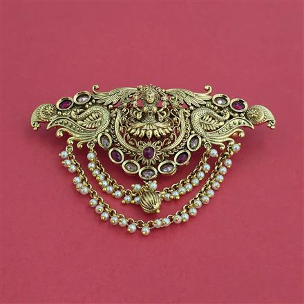 Antique Temple Hair Clip With Gold Plating
