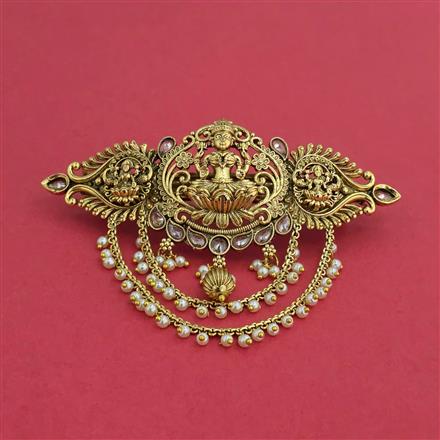 Antique Temple Hair Clip With Gold Plating