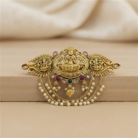 Antique Temple Hair Clip With Gold Plating