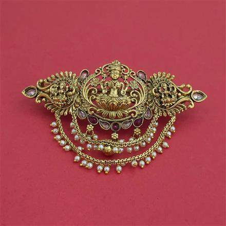 Antique Temple Hair Clip With Gold Plating