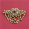 Antique Moti Hair Clip With Gold Plating
