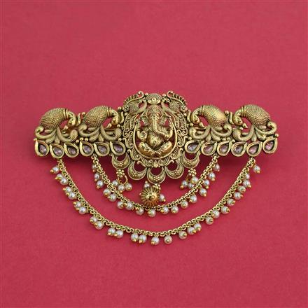 Antique Temple Hair Clip With Gold Plating