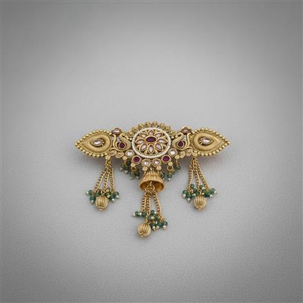 Antique Moti Hair Clip With Gold Plating