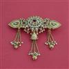 Antique Moti Hair Clip With Gold Plating
