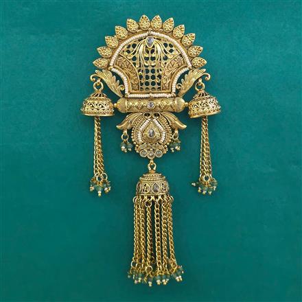 Antique Pearl Hair Brooch With Gold Plating