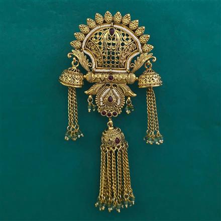 Antique Pearl Hair Brooch With Gold Plating
