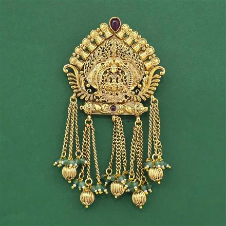Antique Moti Hair Brooch With Gold Plating