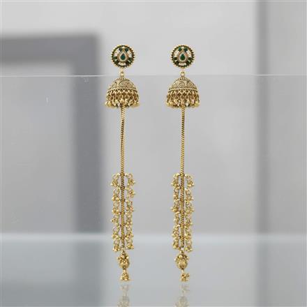 Antique Jhumki With Matte Gold Plating