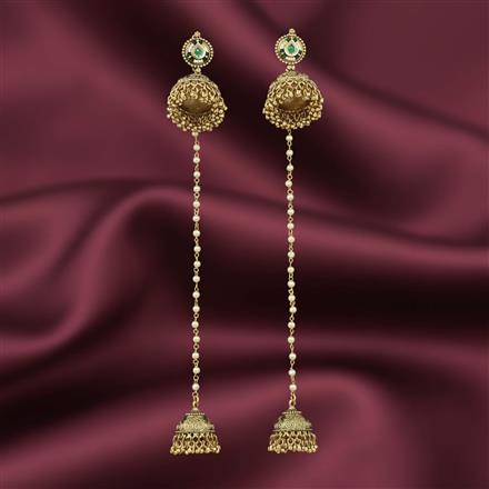 Antique Jhumki With Matte Gold Plating